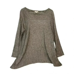 Women’s Size Medium Petite PureJill Asymmetrical Black And White Stripe Tunic